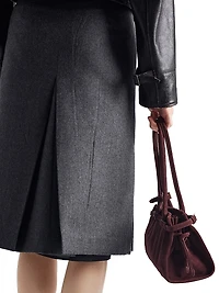 Pleated Flannel Skirt