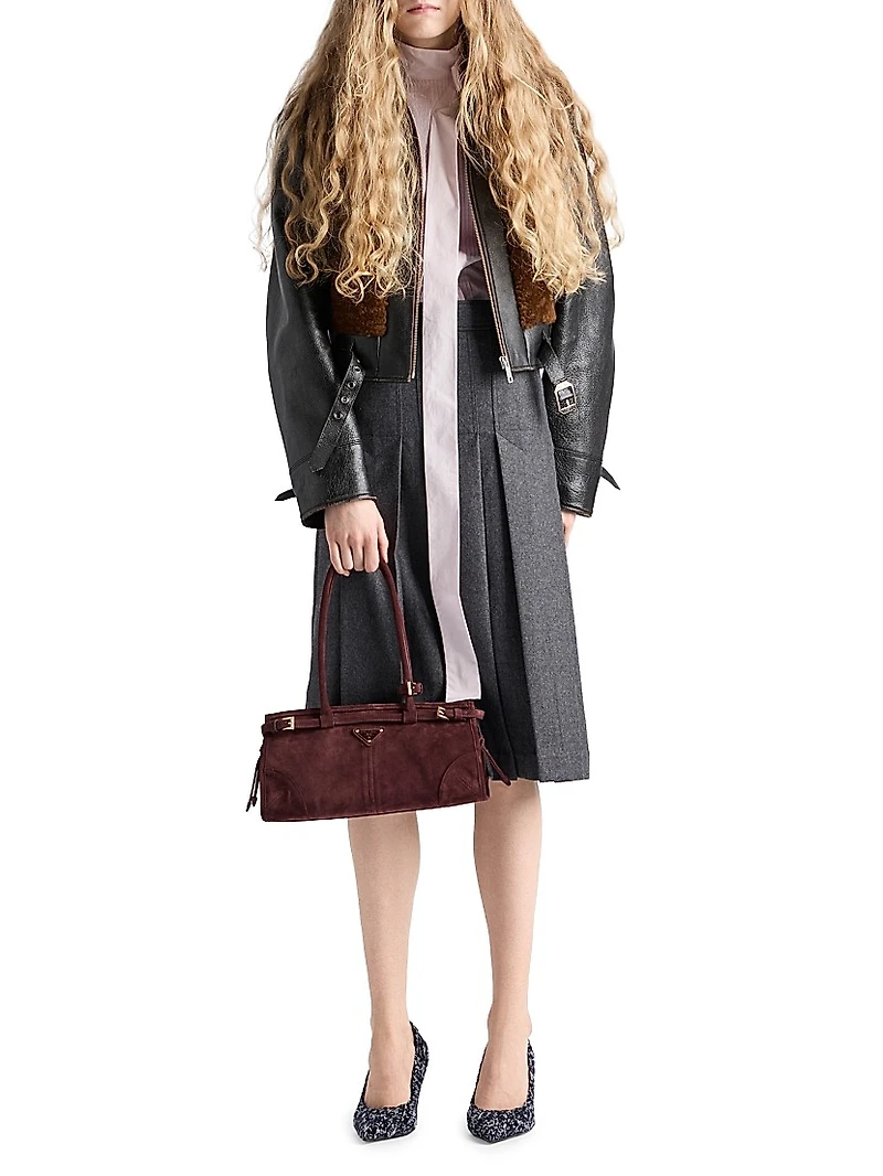 Pleated Flannel Skirt