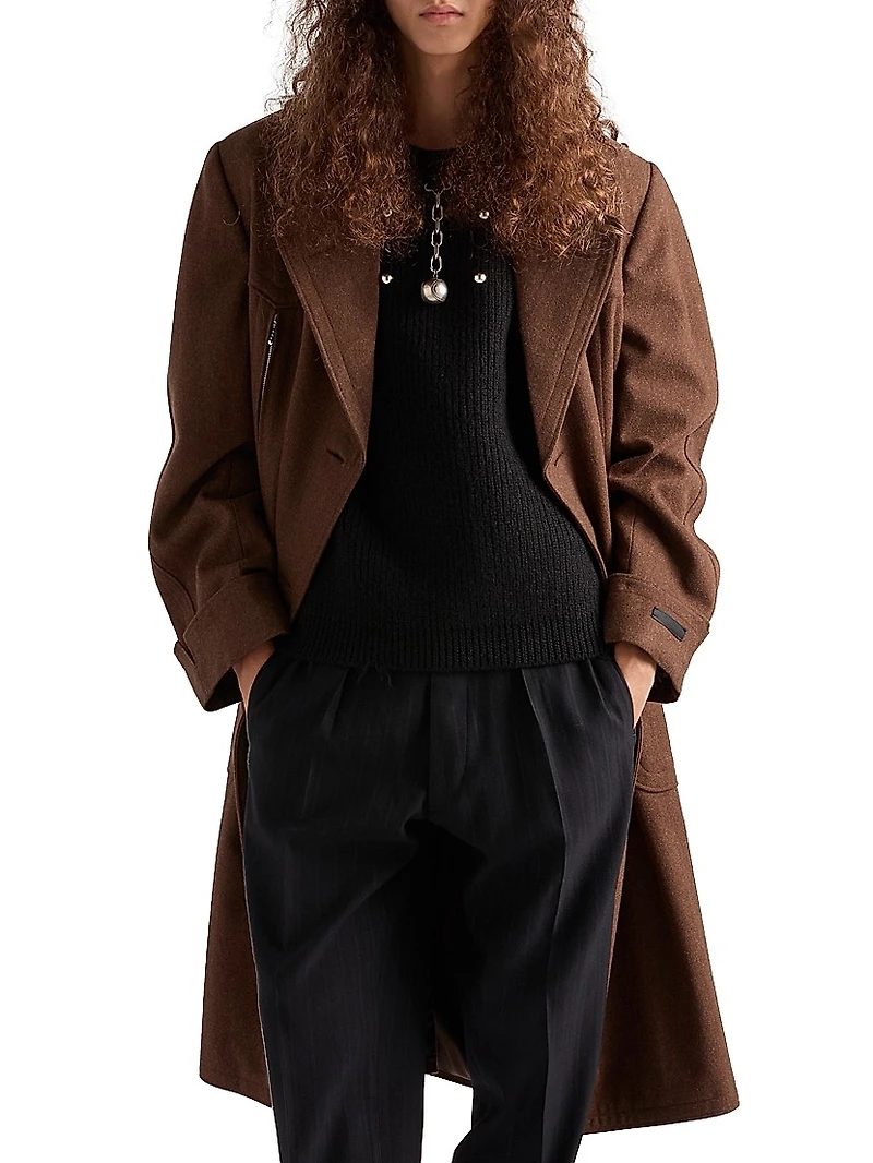 Wool Crew-Neck Sweater with Pendant