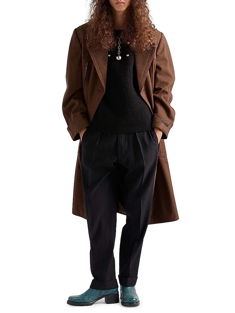 Wool Crew-Neck Sweater with Pendant