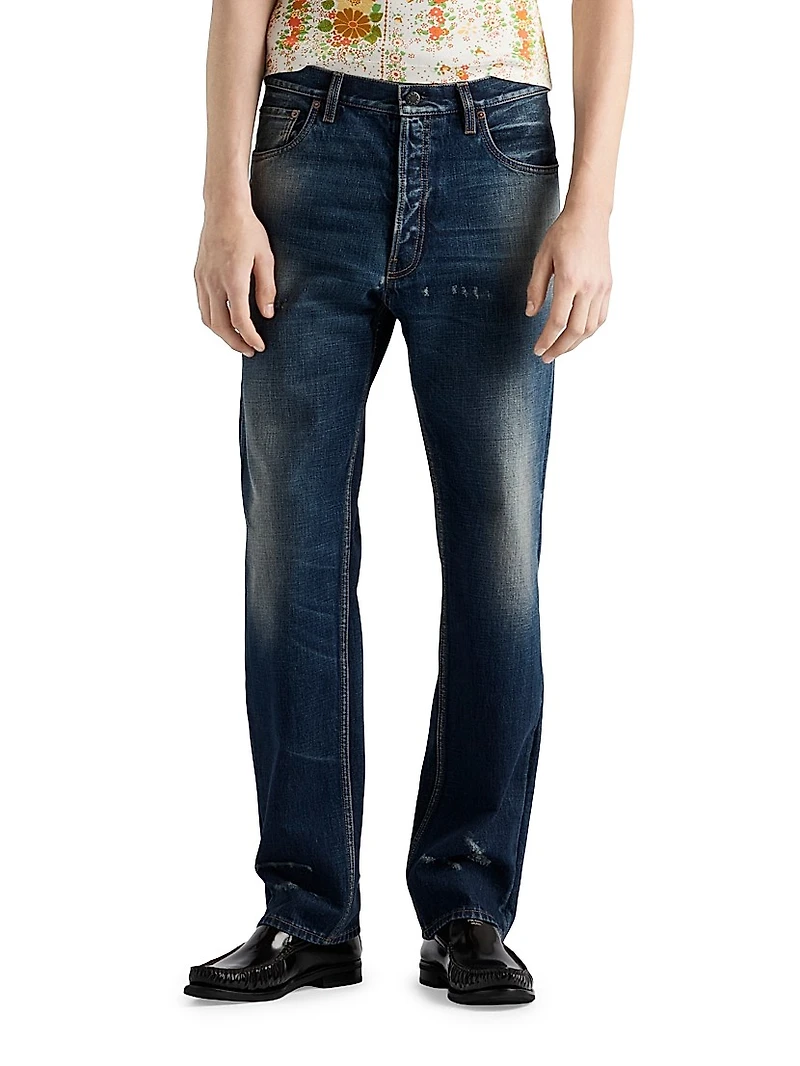 Regular Washed Denim Jeans