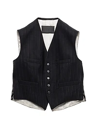 Single-Breasted Wool Blend Vest