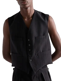 Single-Breasted Wool Blend Vest