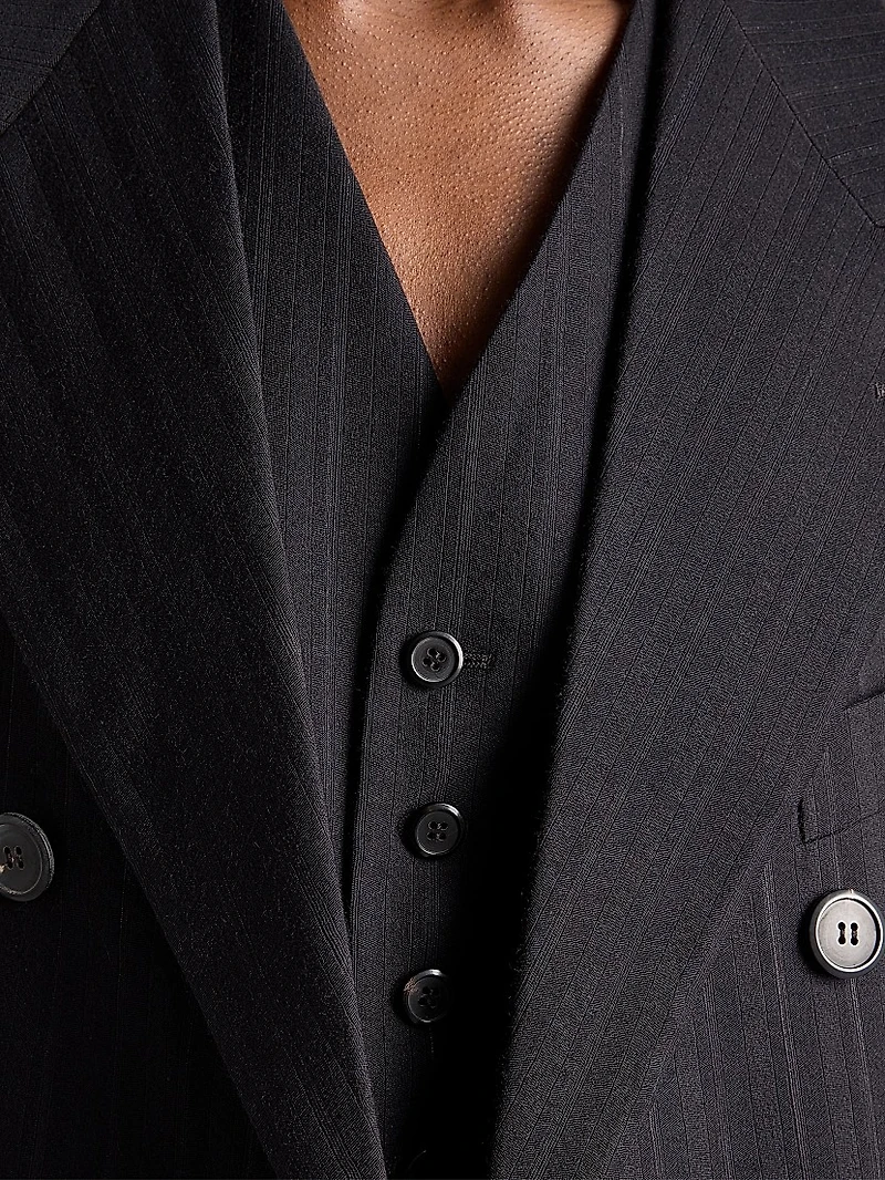 Single-Breasted Wool Blend Vest