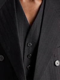 Single-Breasted Wool Blend Vest