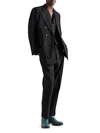 Single-Breasted Wool Blend Vest