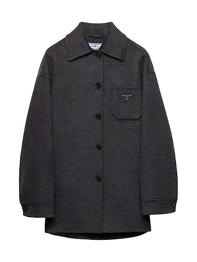 Single-Breasted Double Cashwool Caban Jacket
