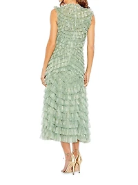 Micro Ruffle Midi-Dress
