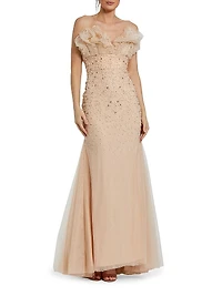 Embellished Ruffle Mermaid Gown