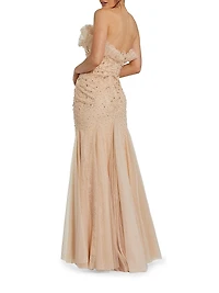 Embellished Ruffle Mermaid Gown