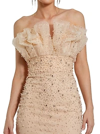 Embellished Ruffle Mermaid Gown