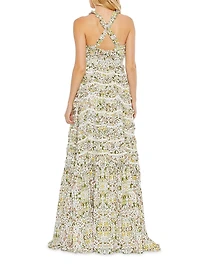 Floral Ruffle Tiered Smocked Maxi Dress
