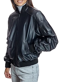 Maximilian Oversized Leather Bomber