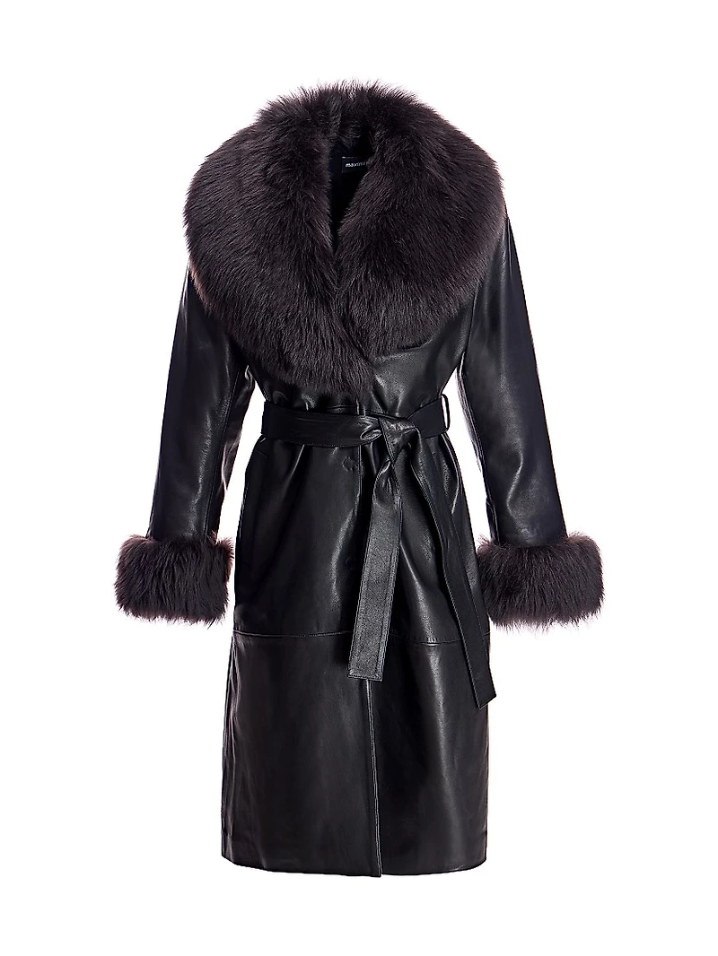 Maximilian Leather Trench Coat