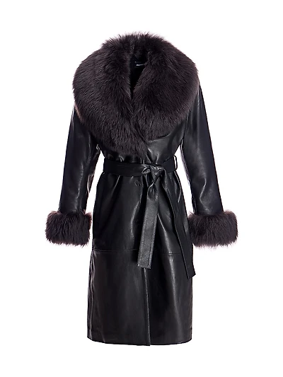 Maximilian Leather Trench Coat
