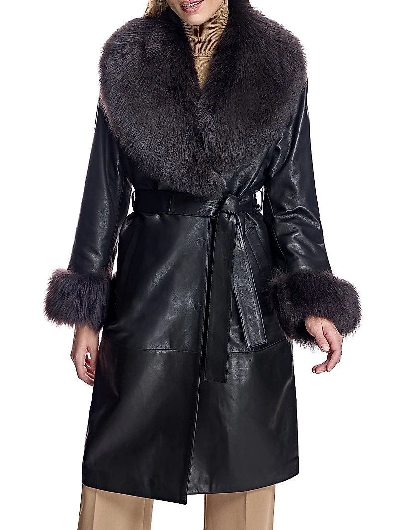 Maximilian Leather Trench Coat