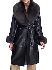 Maximilian Leather Trench Coat