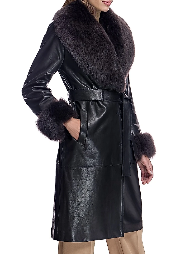 Maximilian Leather Trench Coat