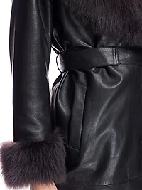 Maximilian Leather Trench Coat