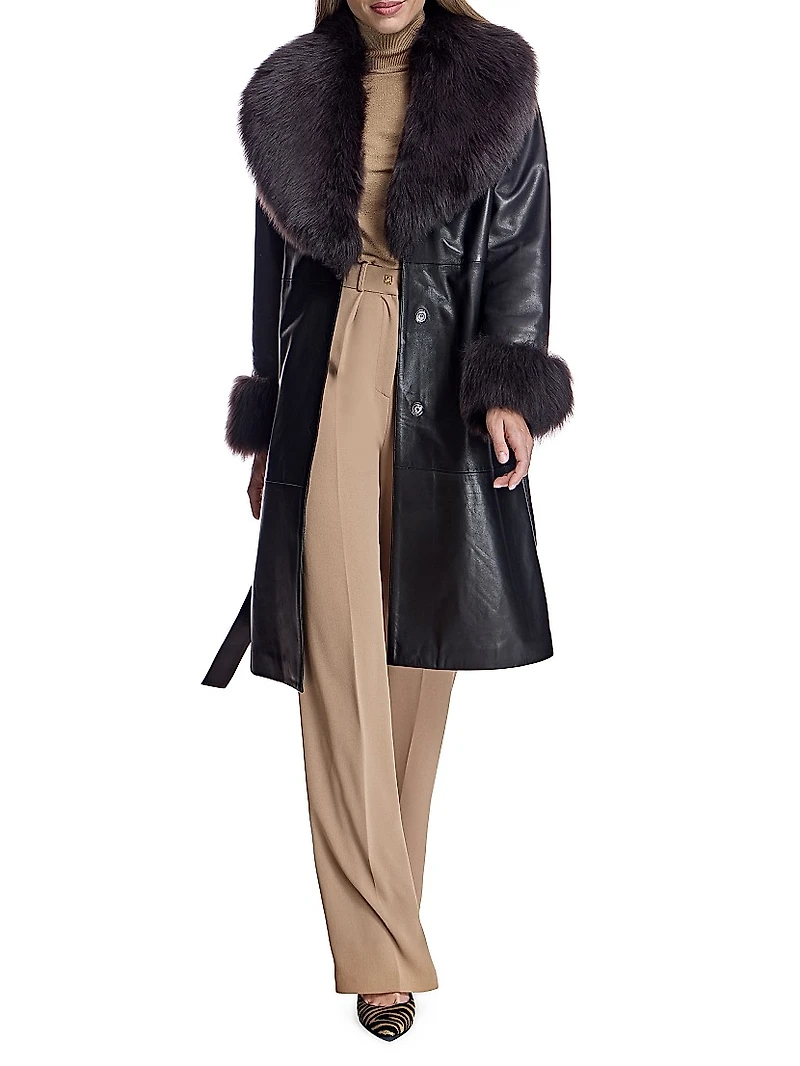 Maximilian Leather Trench Coat
