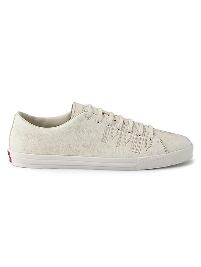 Aged-Effect Leather Sneakers