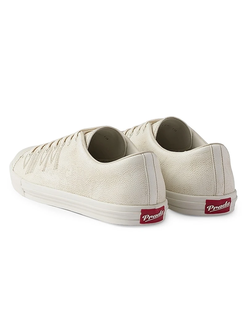 Aged-Effect Leather Sneakers