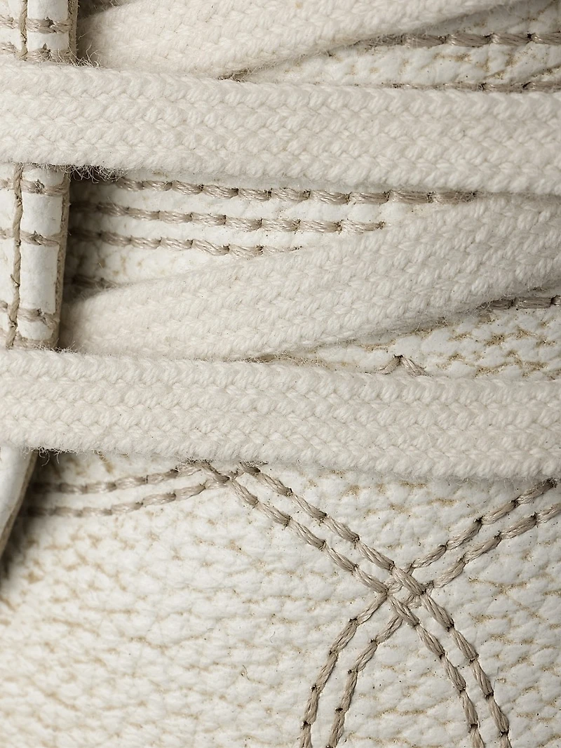 Aged-Effect Leather Sneakers