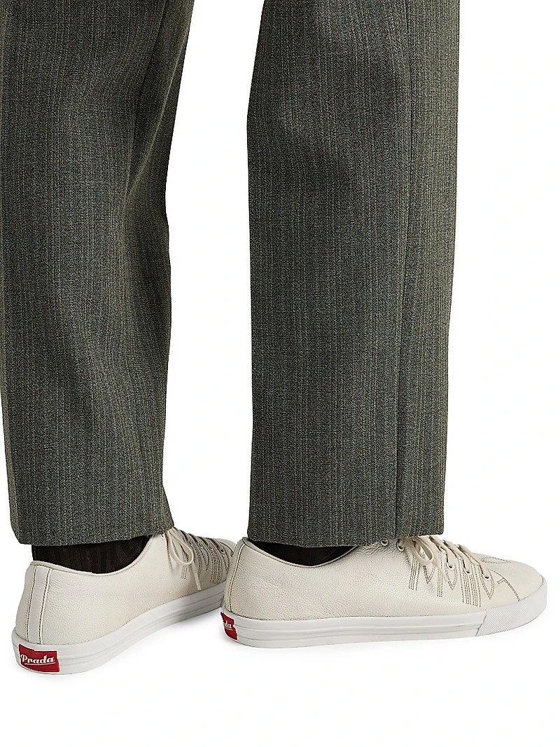 Aged-Effect Leather Sneakers