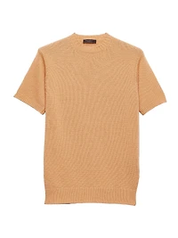 Short-Sleeved Wool and Cashmere Sweater