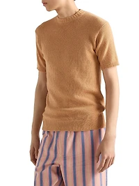 Short-Sleeved Wool and Cashmere Sweater