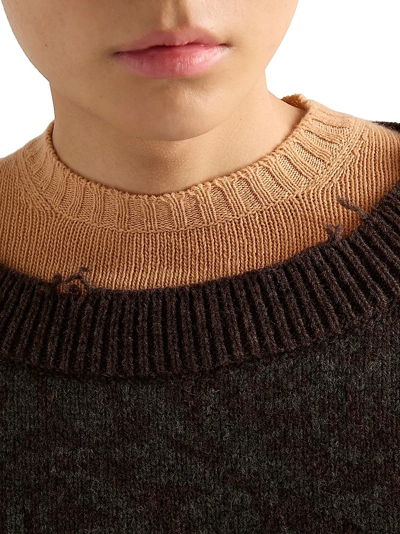 Short-Sleeved Wool and Cashmere Sweater
