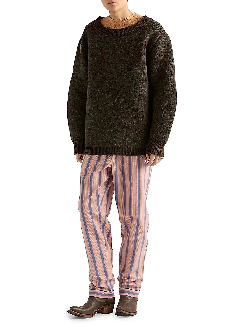 Short-Sleeved Wool and Cashmere Sweater
