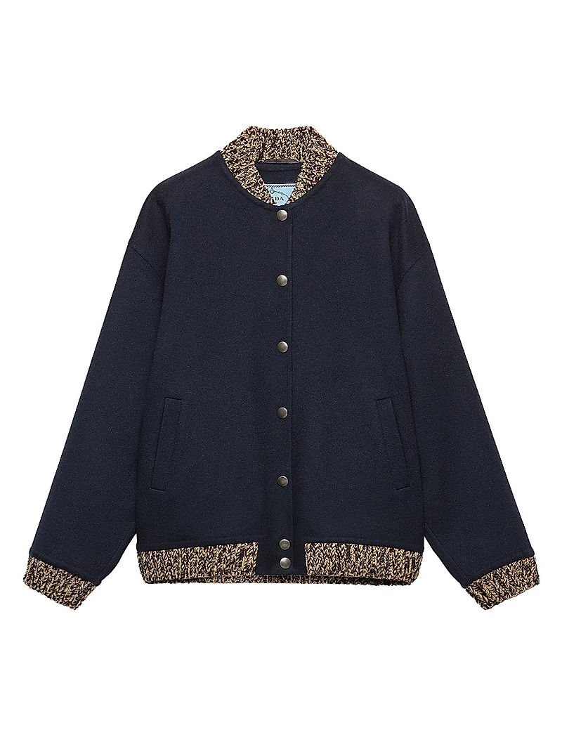 Double Cashmere and Wool Bomber Jacket
