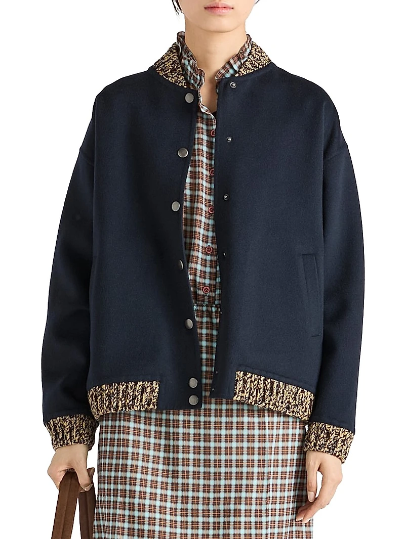 Double Cashmere and Wool Bomber Jacket