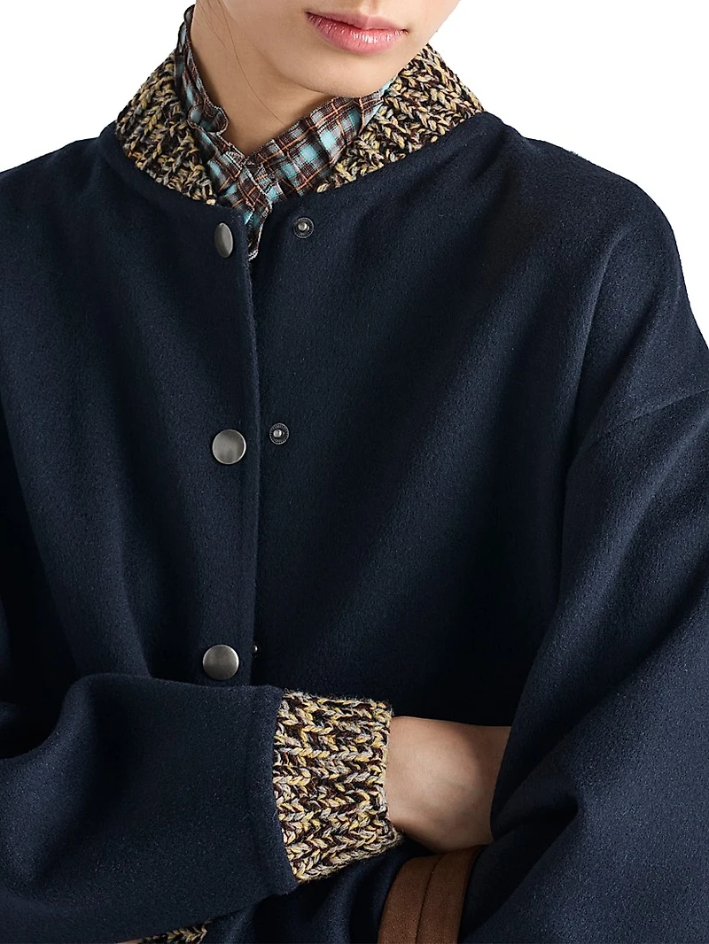 Double Cashmere and Wool Bomber Jacket