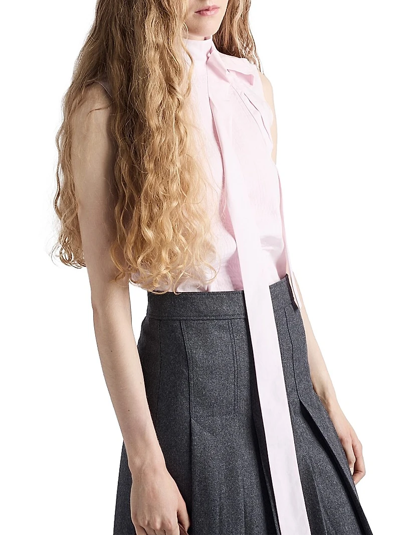 Embroidered Poplin Top