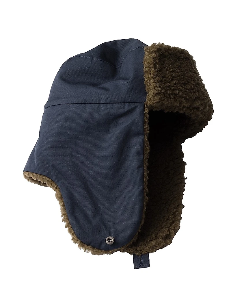 Poplin Trapper Hat with Fleece Lining