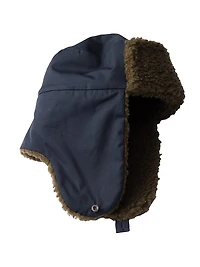 Poplin Trapper Hat with Fleece Lining