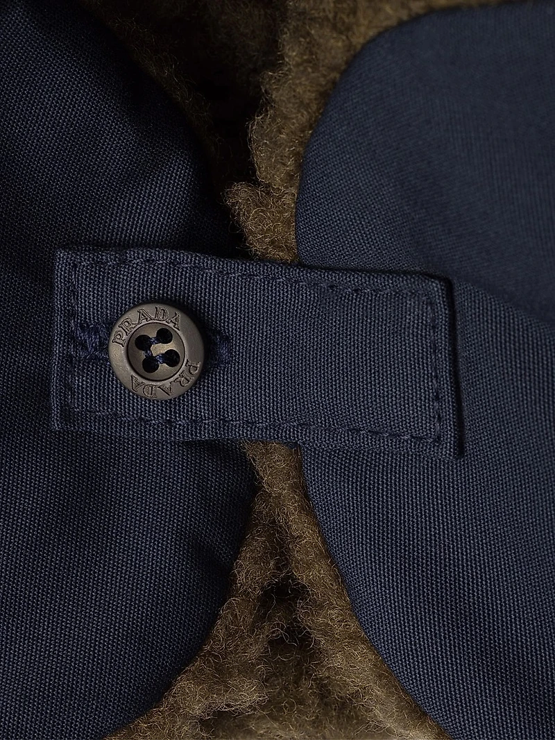 Poplin Trapper Hat with Fleece Lining