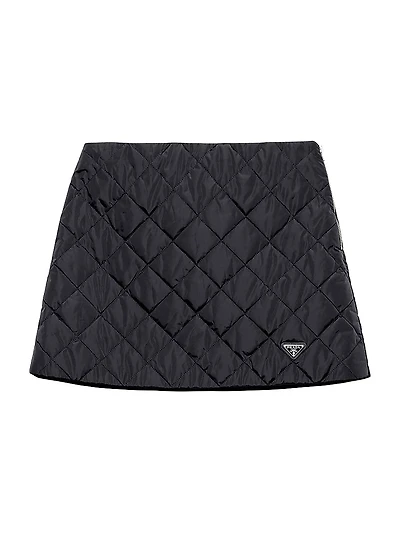 Lightweight Quilted Re-Nylon Miniskirt