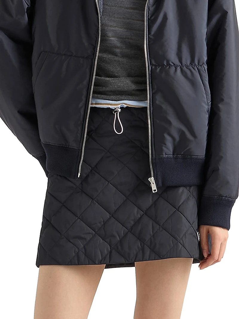 Lightweight Quilted Re-Nylon Miniskirt