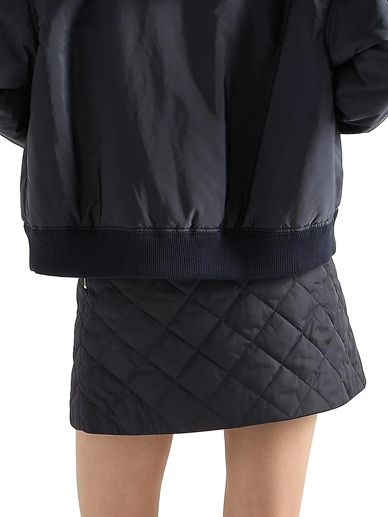 Lightweight Quilted Re-Nylon Miniskirt