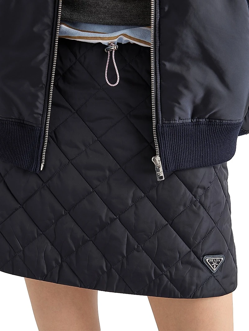 Lightweight Quilted Re-Nylon Miniskirt