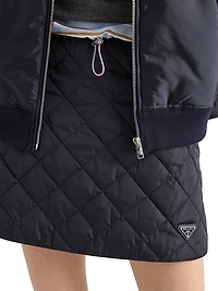Lightweight Quilted Re-Nylon Miniskirt