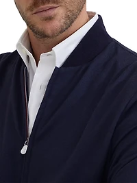 Lightweight Cashmere Flannel Bomber Jacket