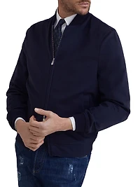 Lightweight Cashmere Flannel Bomber Jacket