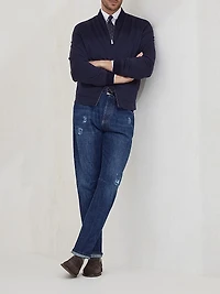 Lightweight Cashmere Flannel Bomber Jacket