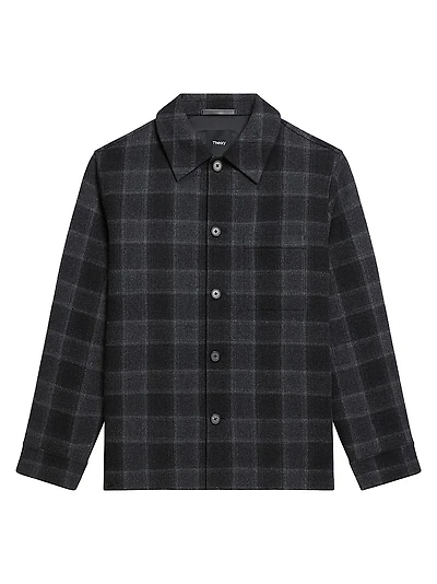 Check Double-Face Wool-Cashmere Overshirt