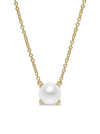 Pearl Classics Necklace in 18K Yellow Gold with Diamonds