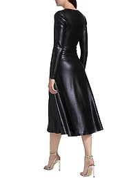Embellished Twist-Front Midi-Dress